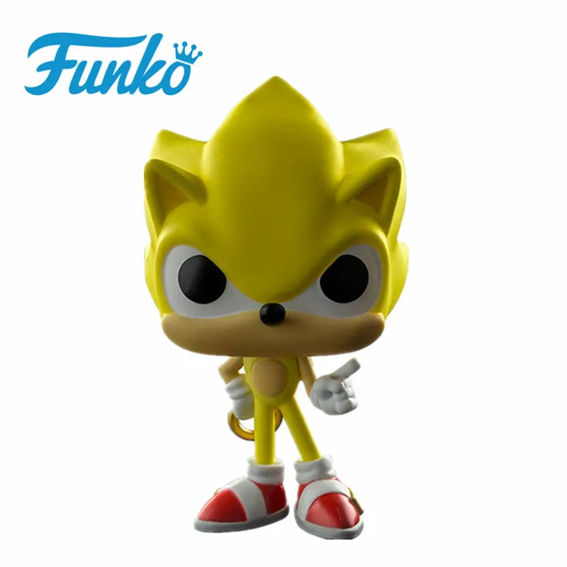 Without Box-287 FUNKO POP SUPER SONIC виниловые куклы#283 Соник с кольцом/изумруд тень Коллекционная модель Фигурка Игрушки для подарка на день рождения - Цвет: Without Box-287