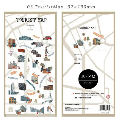 tourist map 6 Дизайн my trip kitchen карта макияж бумажная наклейка для скрапбукинга мультфильм Стиль планировщик украшение книги - Цвет: tourist map