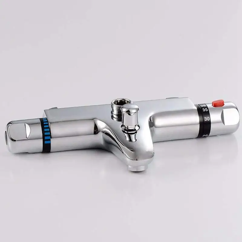 Термостатический смеситель для душа из латуни хромированный настенный ванной