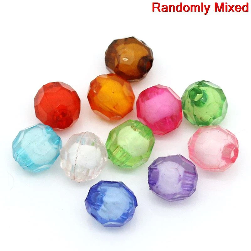 

DoreenBeads Acrylic Spacers Beads Round Mixed Color Faceted 8mm Dia,300PCs(B22233), yiwu