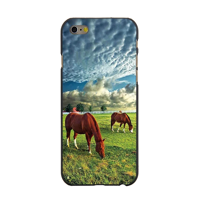 Чехол для iPhone 6 с изображением лошади высококачественный черный классический