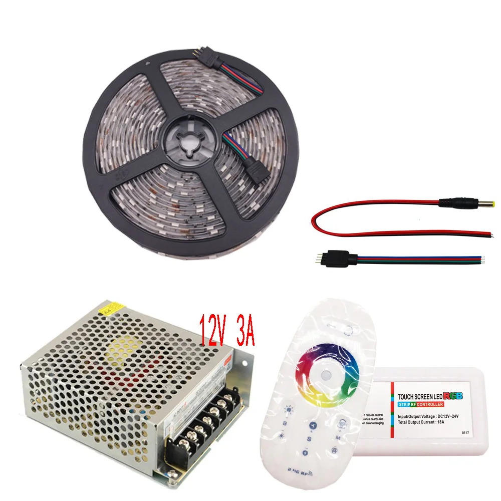 5 M 25 RGB набор светодиодных лент 5050 SMD Led Гибкий свет 30led/m DC12V + 2 4G RF пульт