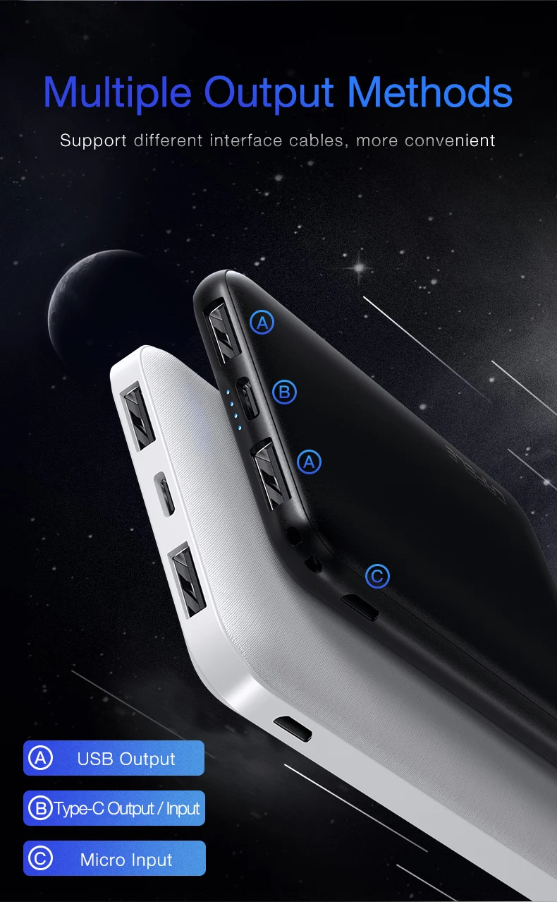 Cafele 5000 мАч портативное зарядное устройство, внешний аккумулятор для iPhone Xiaomi Mi, двойной USB C внешний аккумулятор, ультра тонкий повербанк