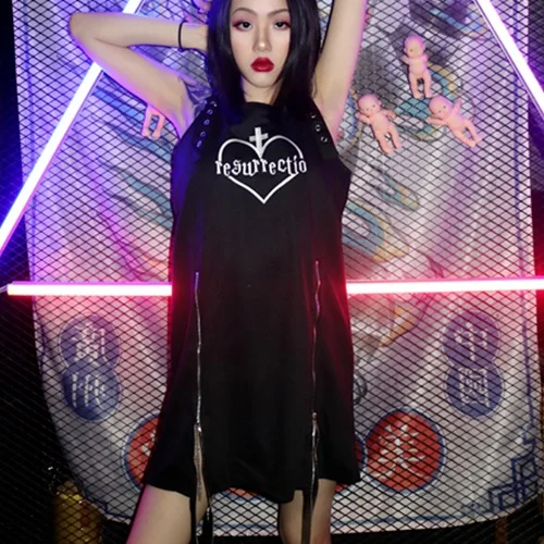 Готическое готическое платье с вышивкой в виде сердца и букв CHAKELILI для девушек