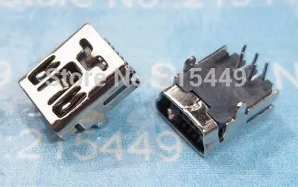 Мини USB 5Pin гнездовой разъем типа B 90 градусов два фута dip для ремонта мобильного