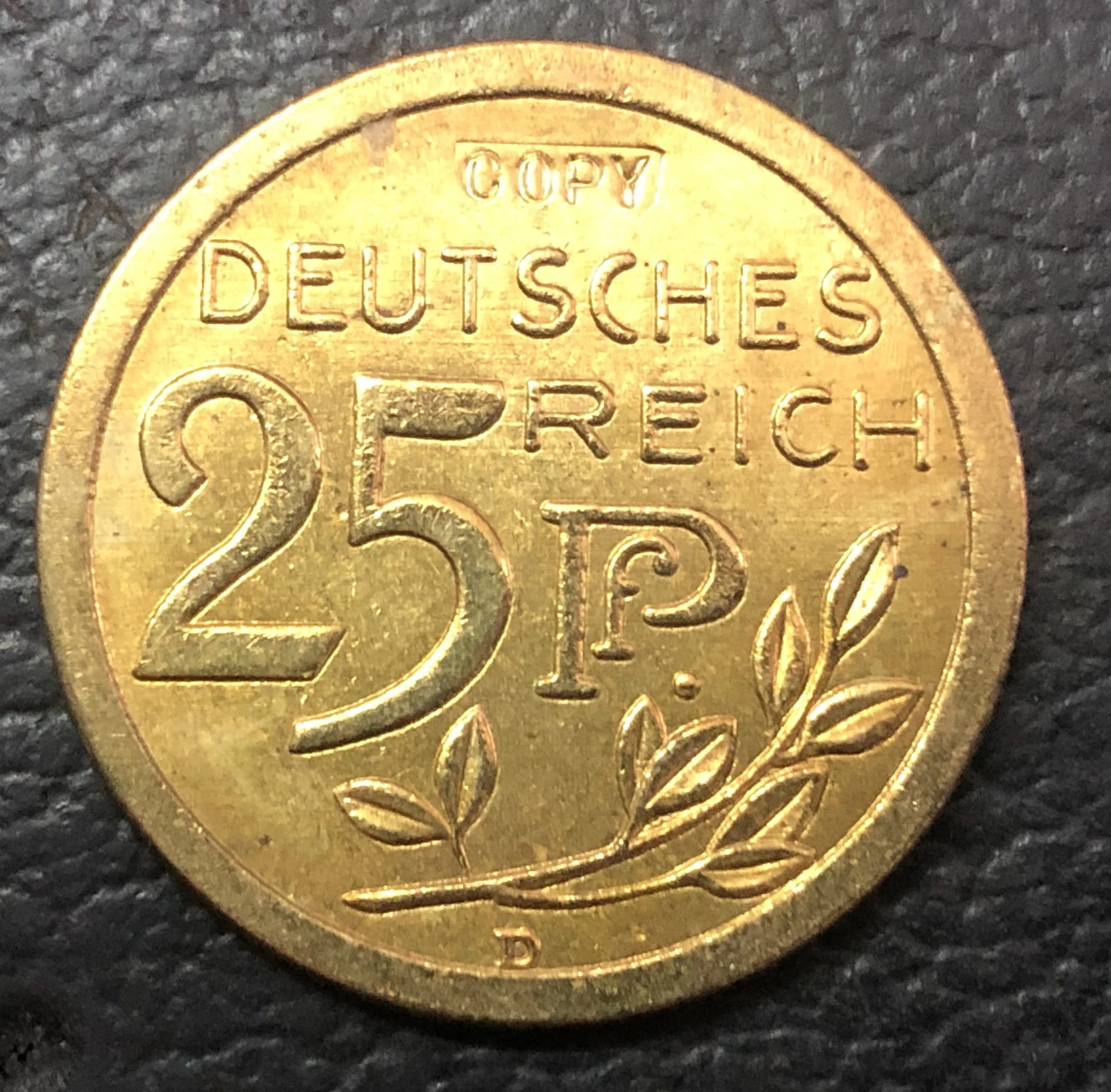 1908 Германия 25 Pfennig Wilhelm II Trial strike медная копия монеты|Безвалютные монеты| |