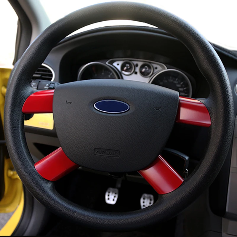 4 шт. декоративные наклейки на руль из нержавеющей стали для Ford Focus 2 MK2 2005 2011