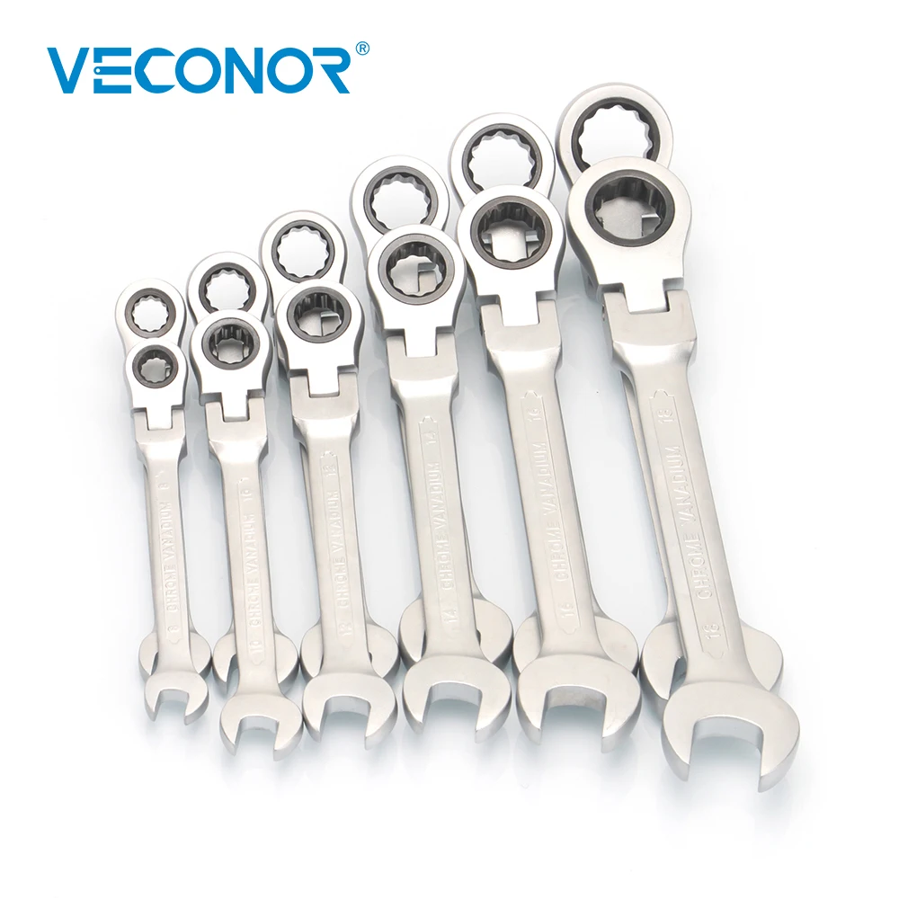 HRTools 12 pcs metric flex head ratcheting combination wrench set ratchet spanner 8-19mm | Инструменты