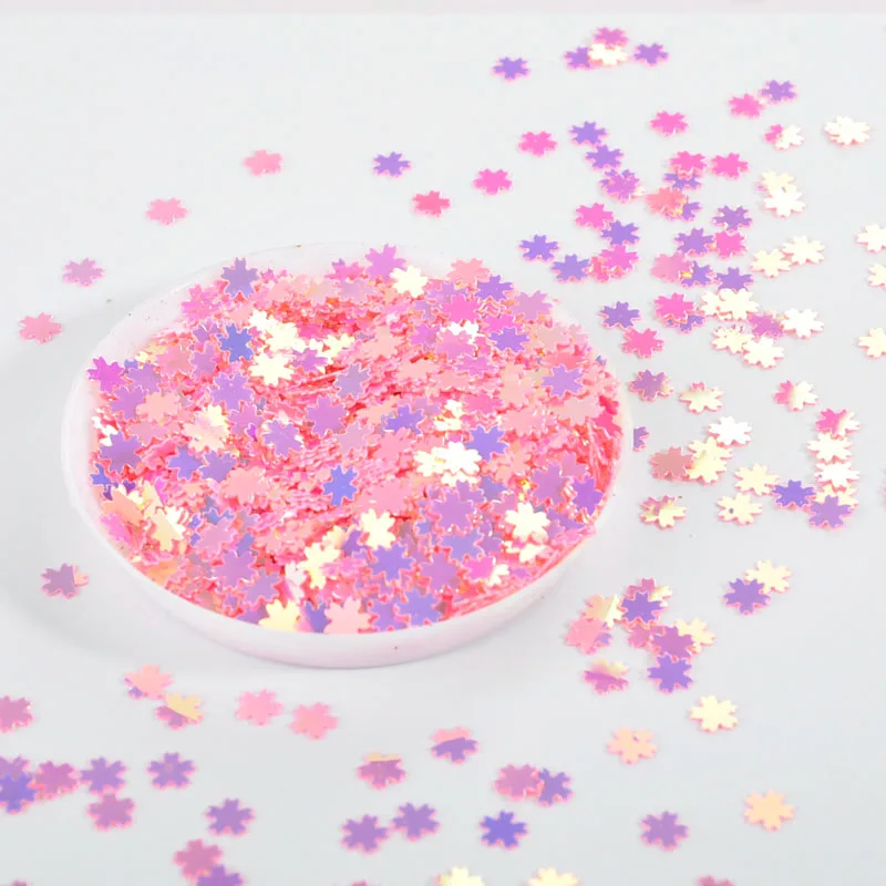 10g розовый Сакура Блеск Конфетти из блесток DIY Craft вещи 5 мм голубые Cherry Blossom УФ-украшение из эпоксидной смолы Jewelry заполнения пайетками