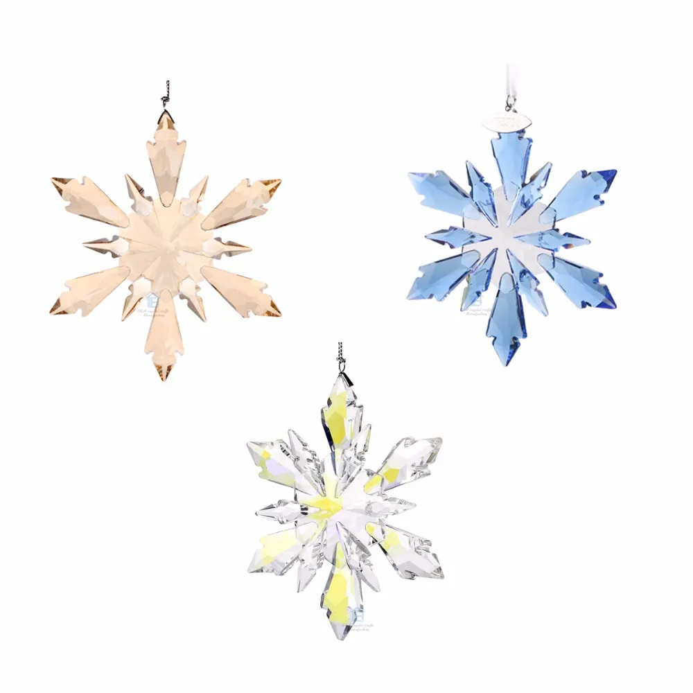

Clear White Christmas Snowflake Hanging Crystal Suncatcher Prism Chandelier Parts Ornament Glass Pendants As A Memorable Gift