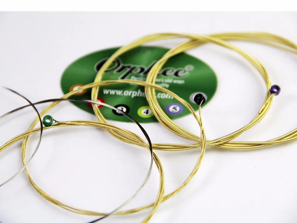 10 комплектов Orphee TX640 цветные Фосфористые строки для гитары (012 053)|acoustic guitar strings