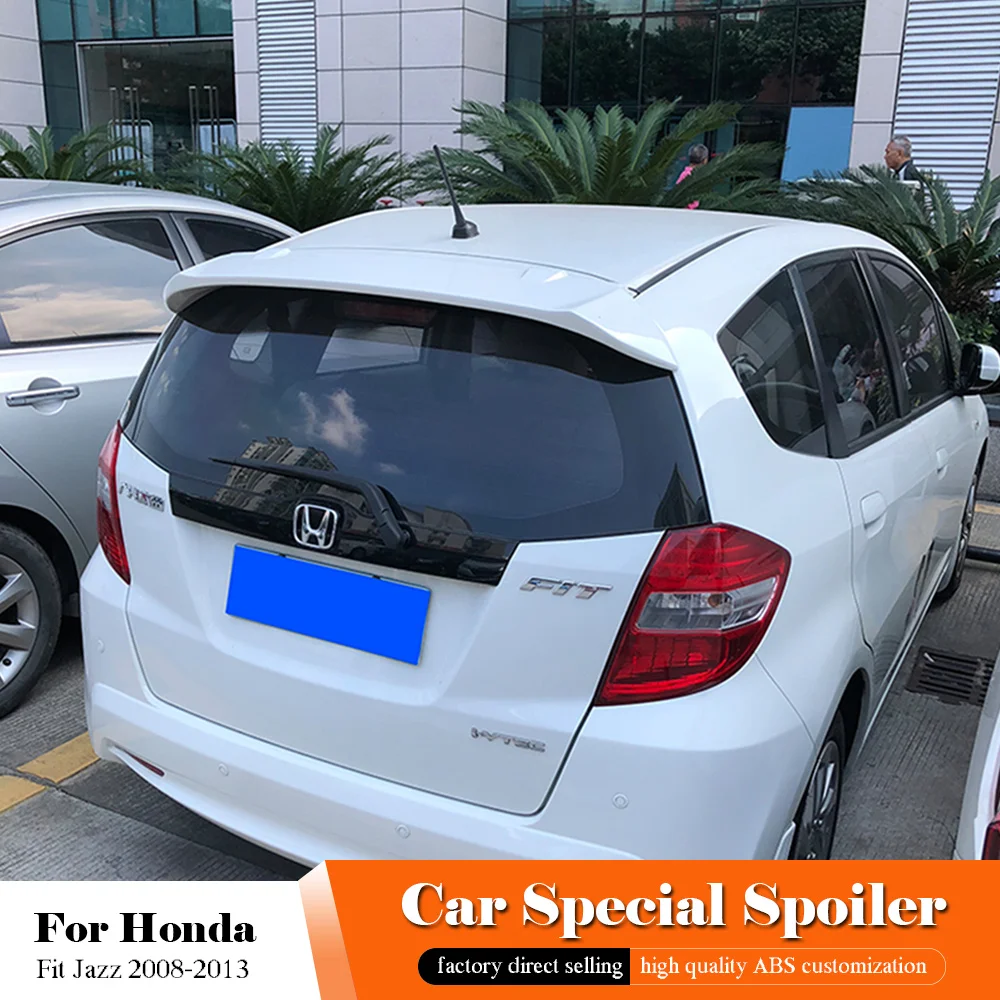Для Honda Fit Jazz черный Задний спойлер 2008 до 2013 автомобильное украшение в виде