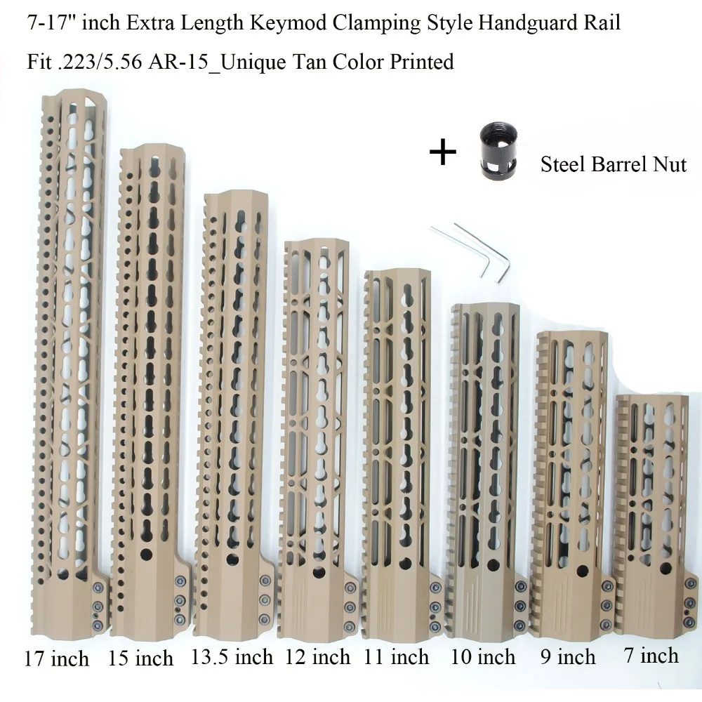 TriRock 7/9/10/11/12/13. 5/15/17 ''дюймовый зажимной стиль Keymod/M-lok поручень Пикатинни