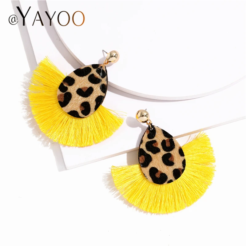 Женские леопардовые серьги Za Charm Brincos Длинные свадебные для женщин модные