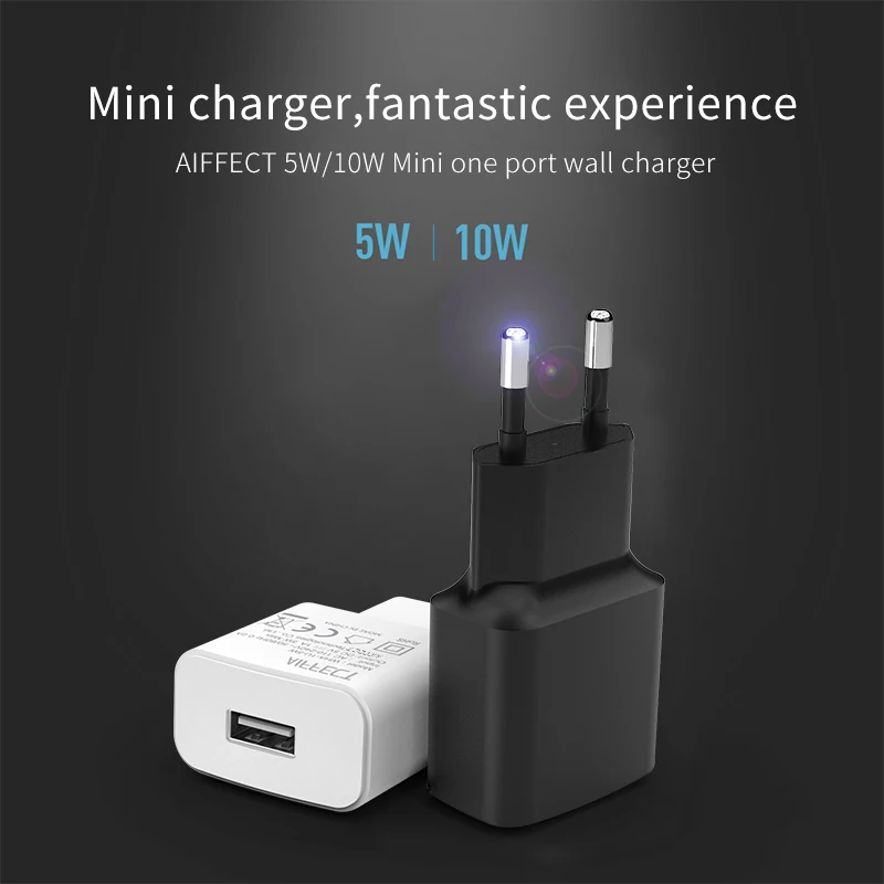 AIFFECT 5 V 1A 2A W 10 Портативное умное зарядное устройство для мобильного телефона USB