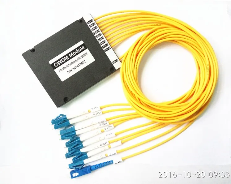 8-канальный Оптическое волокно cwdm, mux и демультиплексора cwdm 8ch+ 1 каналов 1470/1490/1510/1530/1550/1570/ 1590/1610nm sc-lc
