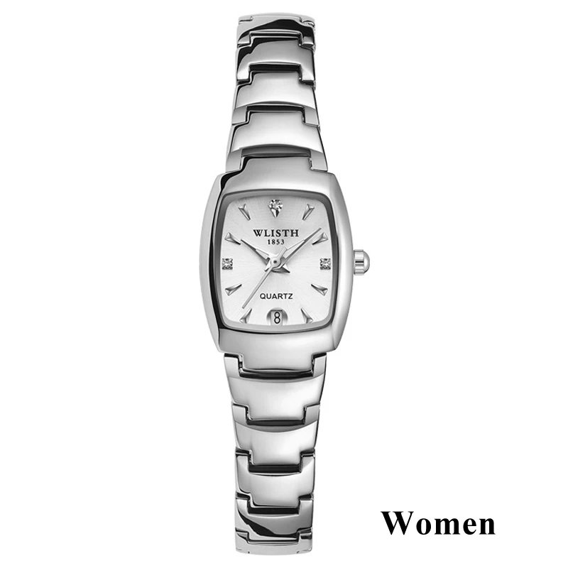 WomenSilverWhite Парные часы для мужчин и женщин, кварцевые наручные часы, роскошные брендовые новые модели, женские часы, модные деловые часы для влюбленных - Цвет: WomenSilverWhite