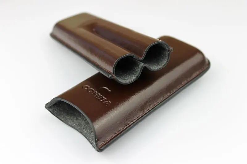 Чехол для сигары Cohiba кожаный путешествий с 2 трубками|humidor|humidor cohibahumidor cigars |