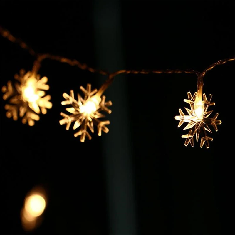 

Battery operated 10led 20 40led 1.2M 2.5M 5M Christmas DIY LED snowflake fairy light string lamp garden Xmas decoration lights