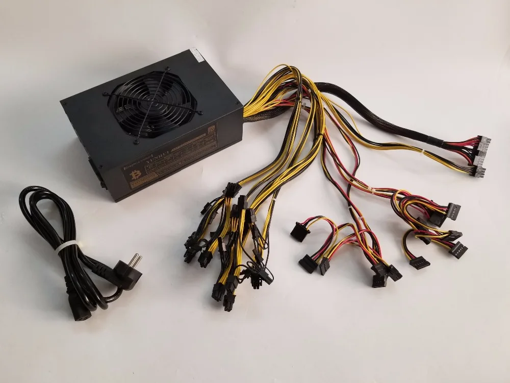 

YUNHUI Gold Power Supply ETH Mining Power 1600W 12V 133A Including 25PCS 2P 4P 6P 8P 24P Connectors With 3 PCS Cooling Fan