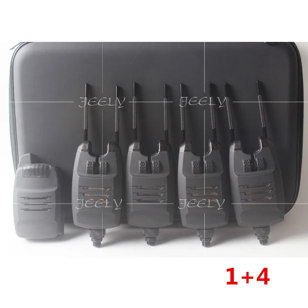 1 plus 4 Jeely 6+ 1/4+ 1 комплект сигнализации для ловли карпа, звуковой и светодиодный беспроводной индикатор тревоги для рыбалки, Электронный индикатор с зацепом - Цвет: 1 plus 4