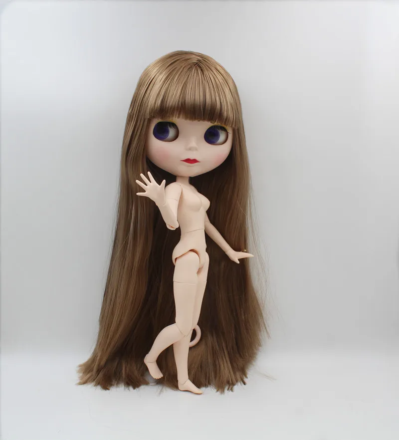 Blygirl, Blyth doll, темно-серебряные челки Прямые волосы, 1/6 Обнаженная кукла, 19 суставов, новая кукла-ракушка для лица, может сделать для нее
