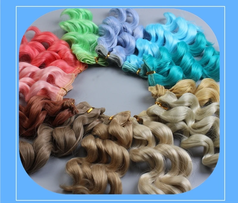 Модные BJD Кукла женские аксессуары для волос куклы 15*100 см парик для куклы-ребенка вьющиеся с высоким уровнем Температура синтетическое волокно, подарки для детей