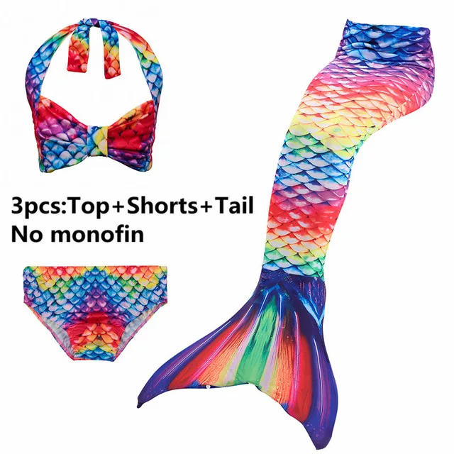 Детский купальный костюм Русалочки с моноластами для девочек комплект бикини
