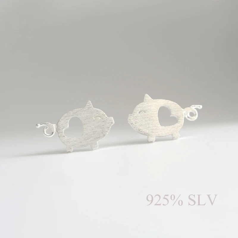 

S925 svjewelry cutout heart pig stud earring female pure svpersonalized brief svstud earring