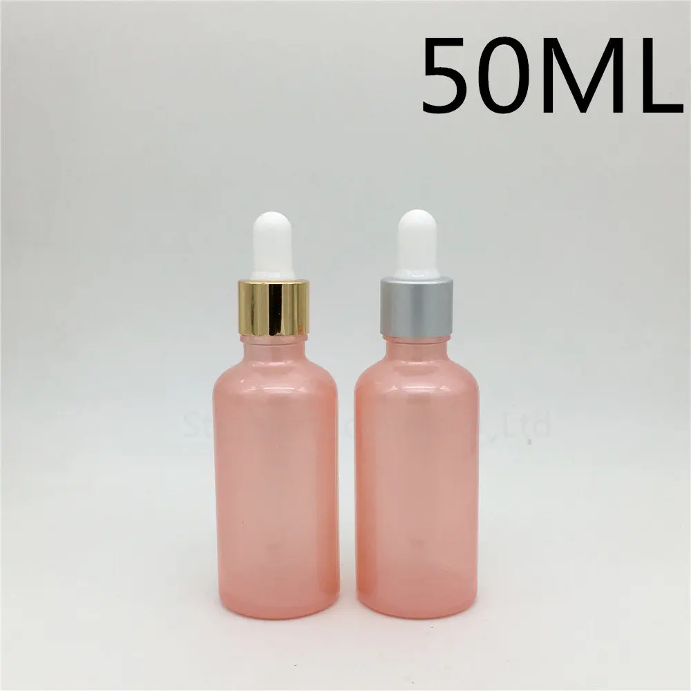 Бесплатная доставка бутылка для эфирного масла 50 мл из розового стекла с золотой