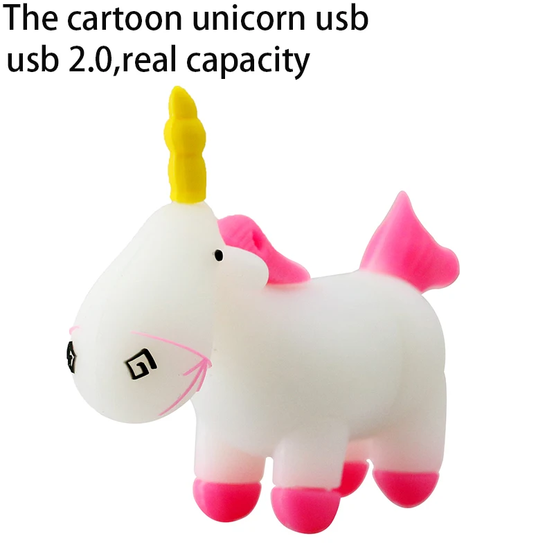 Лидер продаж мультфильм Симпатичные Единорог USB Flash Drive 8 ГБ 16 32 черный конь