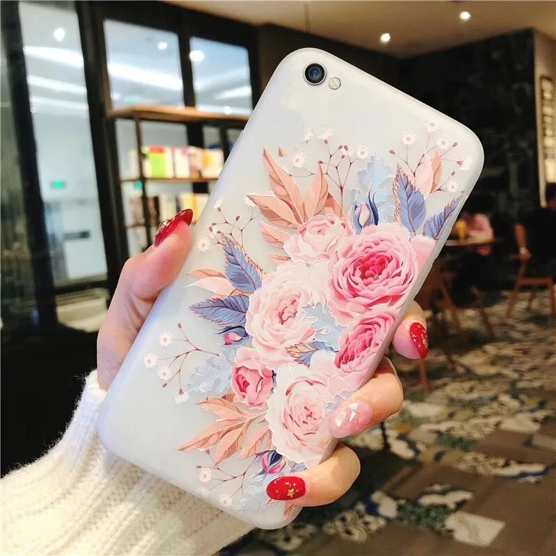 Милый 3D Рельефный цветочный чехол для Huawei P10 P20 P30 lite Honor 8 8X 8C 8S 9 10 20 Nova 2i 3 3i 5T Мягкий