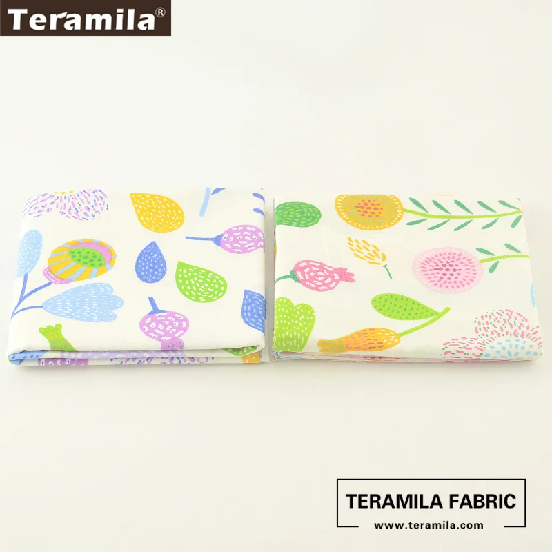 Хлопок teramila Twill высокое качество 2 шт./лот печатные цветы дизайн стеганые