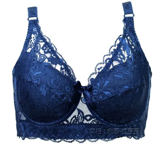 dark blue Горячий Лето бюзгалтерыы женские лифчики 80 85 90 95 100 B C D Кубок 3/4 подбитый отвесный Дамское белье бюстгалтеры больших размеров нижнее белье женское черный белый бюстгалтер пуш ап женский кружево лифчик - Цвет: dark blue