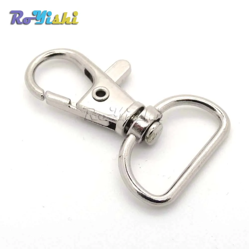 

100pcs/pack Matel Snap Hooks Rotary Swivel For Backpack Webbing 20mm Nickel Plated Lobster Clasps