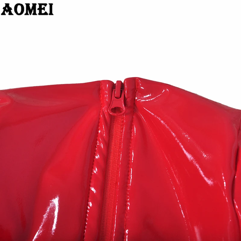 Женские сексуальные платья Goth Punk Клубная одежда из искусственной кожи черный