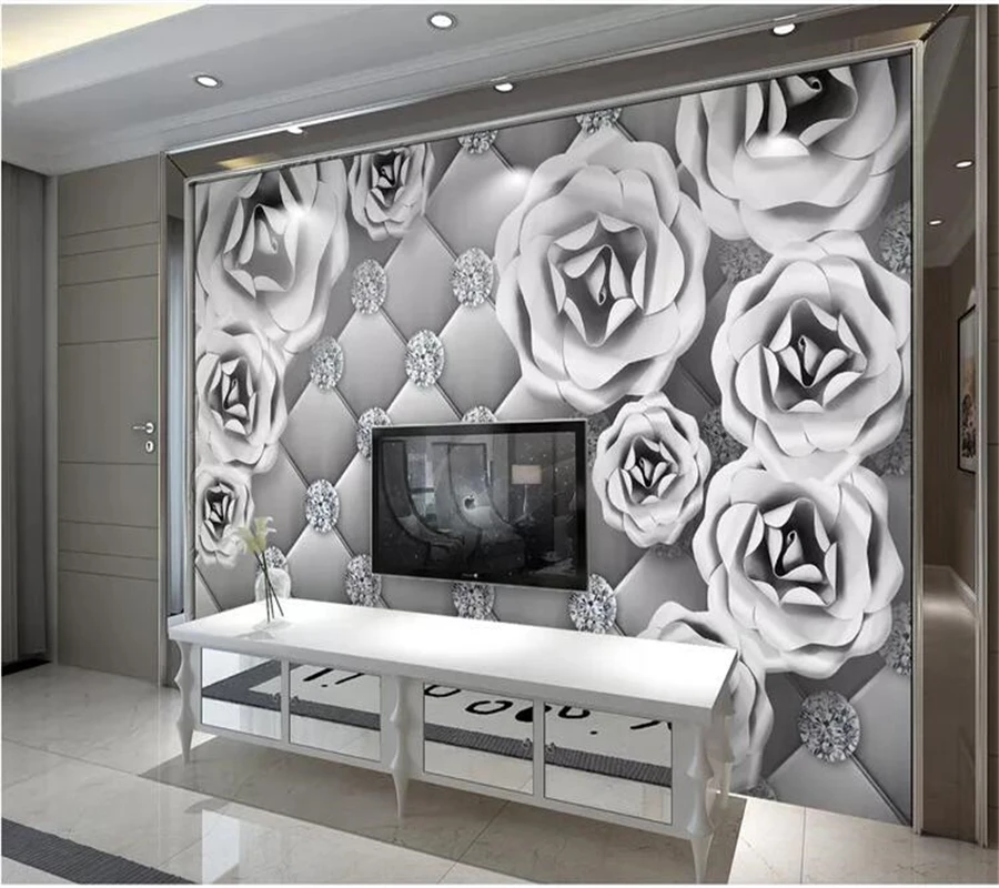 Wellyu пользовательские обои домашний Декор металлическая текстура 3D Алмазная