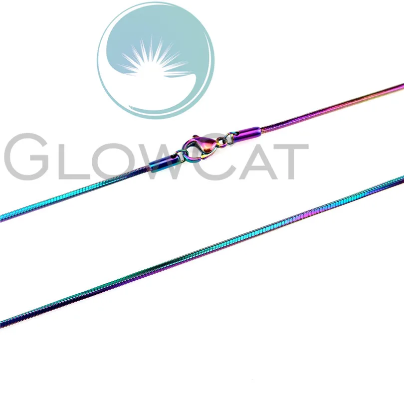 Цепочка из нержавеющей стали 1 4 мм ожерелье радужной расцветки 45/50 см квадратные