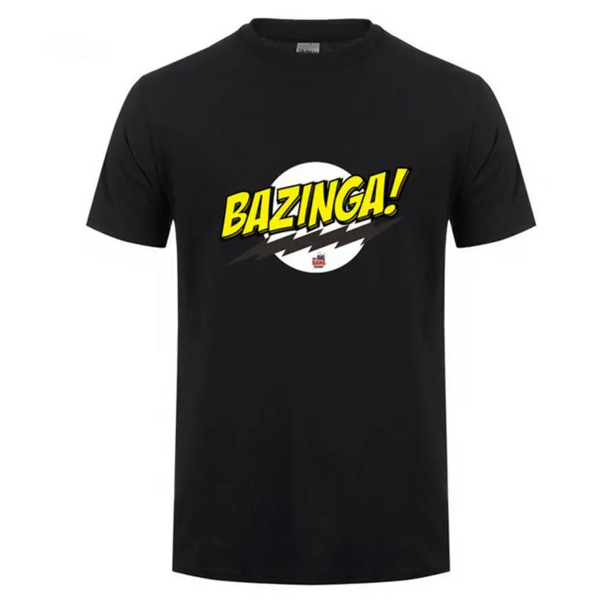 Мужская хлопковая футболка с коротким рукавом Bazinga Футболка принтом Теория