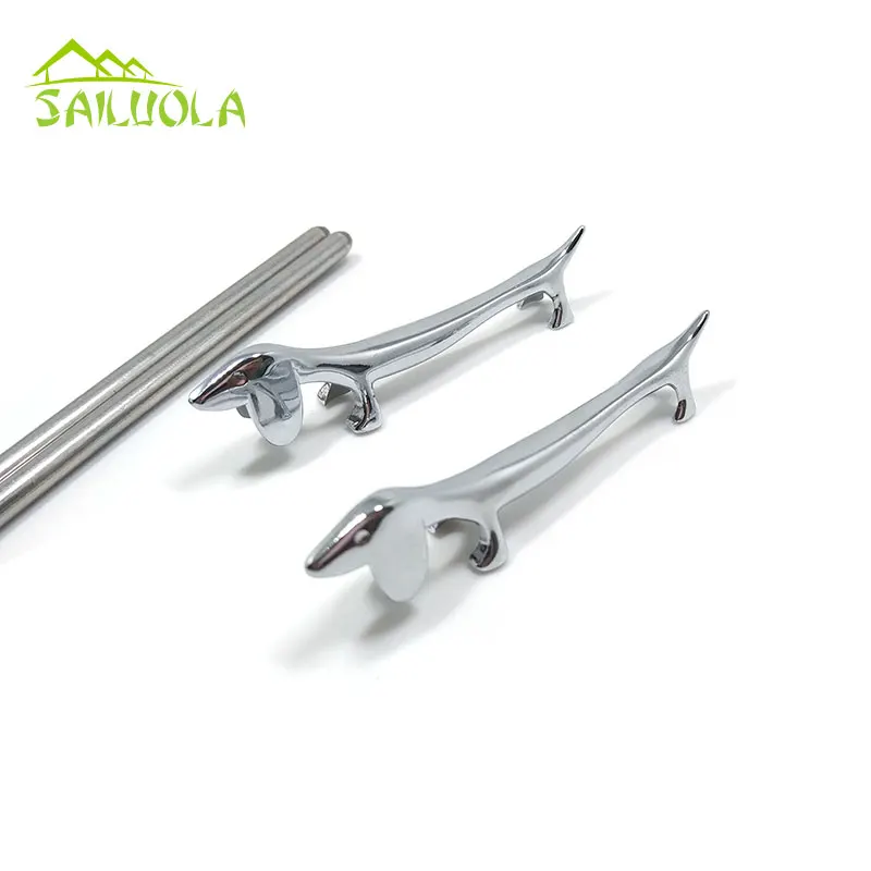 4 шт./лот высокое качество цинковый сплав такса/форма оленя палочки для еды стойка