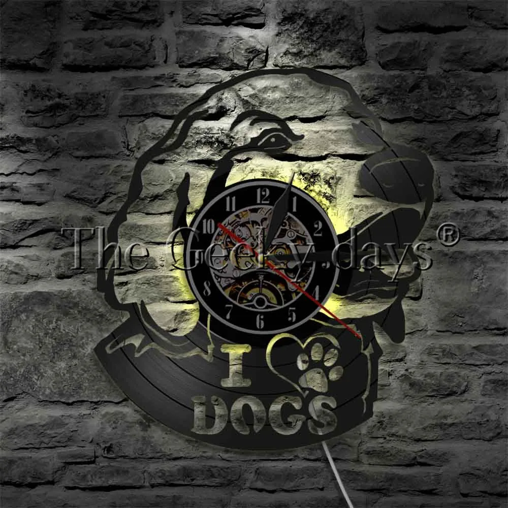 Я люблю собак уникальный Wall Art светодиодный знак с пультом дистанционного