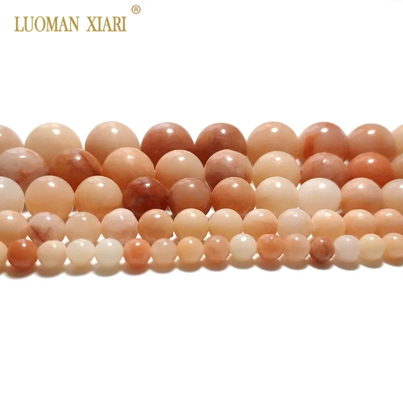 Pink Aventurine Натуральные Агаты нефрита розовые кварцевые кристаллы аметиста круглые каменные бусины для самостоятельного изготовления ювелирных изделий ожерелье браслет 4-12 мм - Цвет: Pink Aventurine