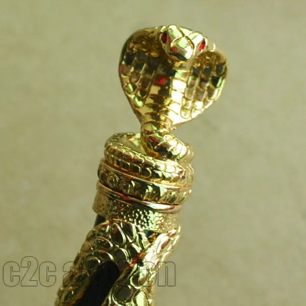 Перьевая ручка средней длины 18KGP NIB JINHAO черная с золотым змеиным ветром |