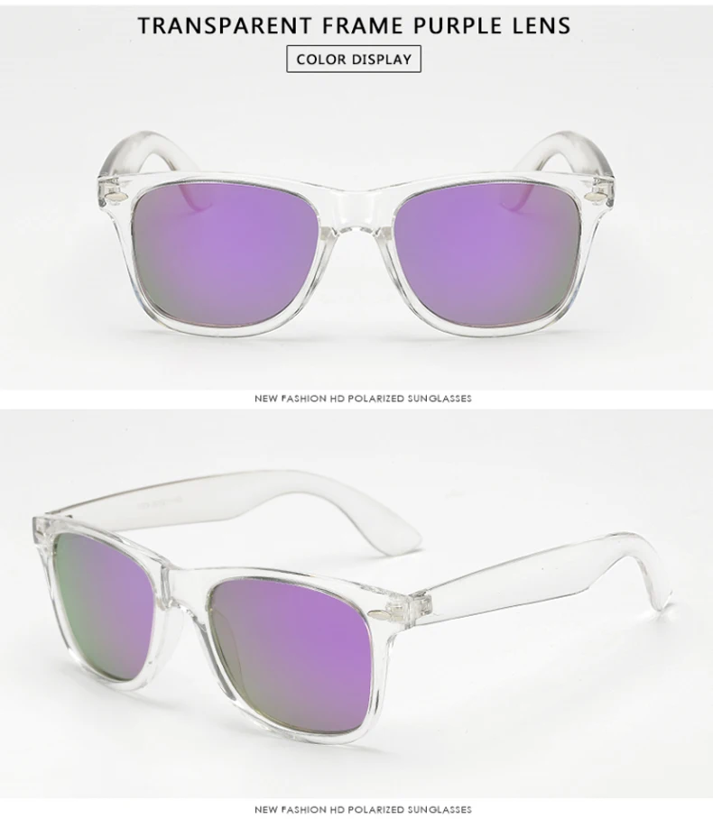clear purple Longkeader, поляризационные солнцезащитные очки для мужчин и женщин,, солнцезащитные очки, винтажные очки, мужские солнцезащитные очки, очки в стиле ретро, очки Gafas - Цвет линз: clear purple