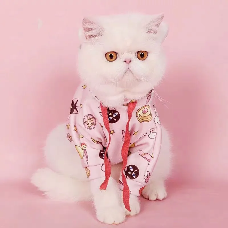 В морском стиле свитшот с Луной Pet Одежда принтом в виде собак для малых и средних