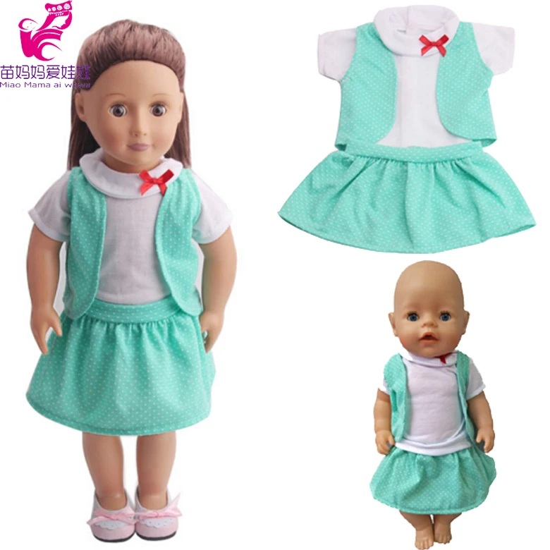 

Doll Clothes Jeans coat set Fit 18 inch Girl Jackets + Vest +legging +skirt Doll Clothes set for Children Gift