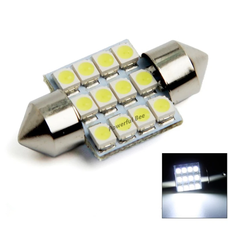 Светодиодная лампа C5W 12SMD 0 8 W для внутреннего освещения автомобиля чтения с