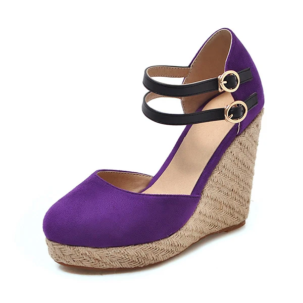 Фиолетовый Женская обувь; chaussure; льняные женские кокетливые сандалии на платформе; коллекция года; осенние туфли-лодочки; zapatos mujer; Женская обувь в римском стиле; tacones - Цвет: Фиолетовый