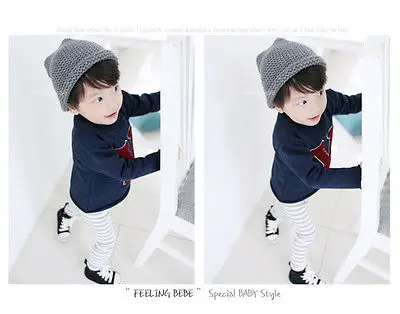 Зимняя детская Шапка-бини теплая Милая вязаная шапка для мальчиков и девочек