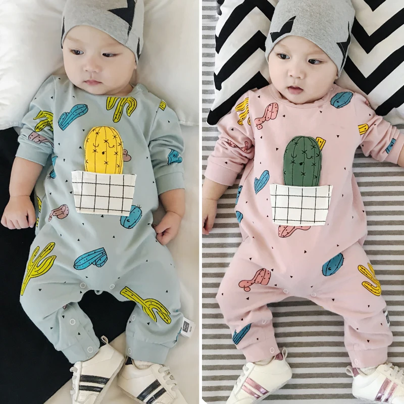 Lemonmiyu/Детские Комбинезоны из хлопка с рисунком и круглым вырезом топы для малышей